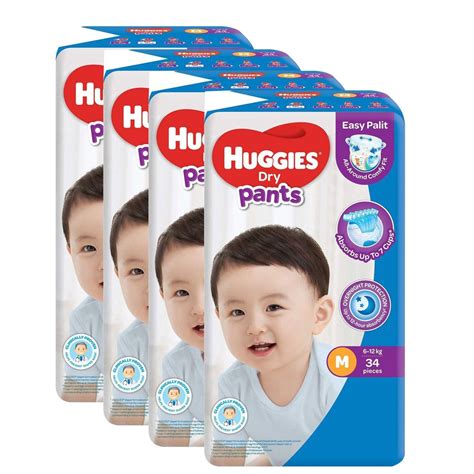 Huggies Dry Pants Medium 34 Pcs X 4 Packs 136 Pcs Shopee Philippines