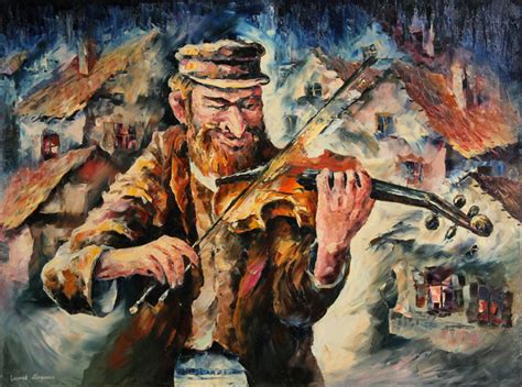 Leonid Afremov Fiddler On The Roof I Oil Painting Traditional