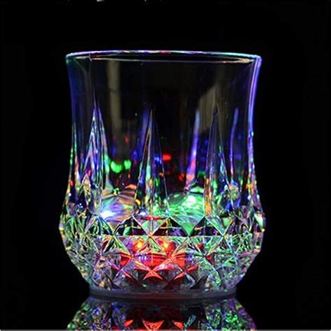 Flash Light Up Cups 2 Pcs Automatic Water Activated Led Glowing Wine Glasses Liquid Activated