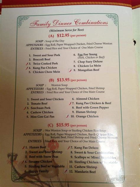 Panda Garden Chinese Restaurant Menu / Panda Garden Chinese Restaurant