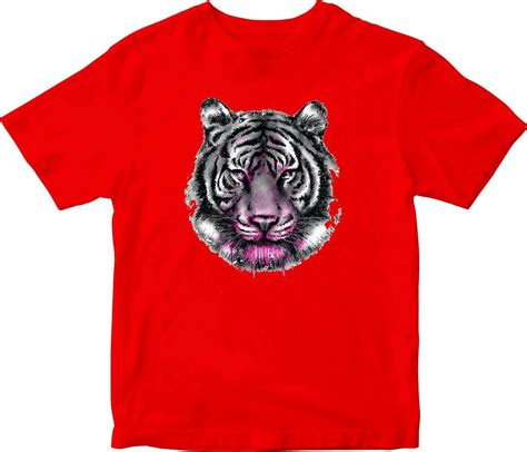 Tiger Face Neon Adult Printed T Shirt 3178 Pilihax