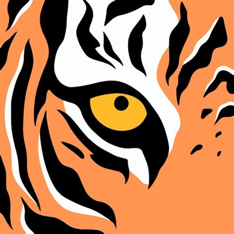 Premium Vector Tiger Eye Symbol Wild Animal Art Logo Flat Vector