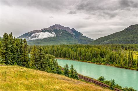 Mountains River Spruce Forest Clouds Sky Hd Wallpaper Peakpx