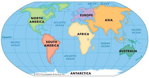 World Map Continents And Oceans Labeled Afp Cv