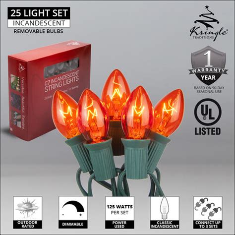 C7 Commercial String Lights Amber Bulbs Yard Envy