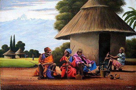 African Village Elders Stramaxstore Paintings And Prints Ethnic
