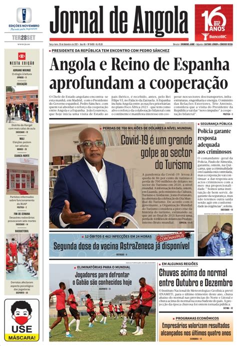 Jornal De Angola Terça 28 De Setembro De 2021