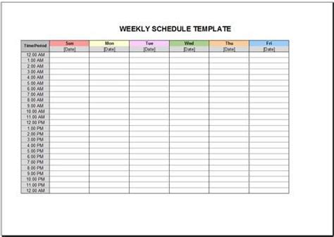 10 Free Weekly Schedule Templates For Excel Savvy Spreadsheets Weekly