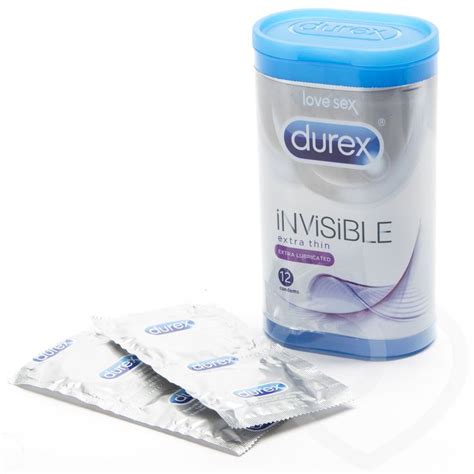 Durex Invisible Extra Lubricated Condoms 12 Pack Durex Condoms
