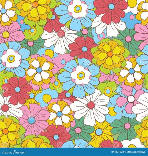 Floral Retro Pattern Stock Vector Illustration Of Seamless 4821522