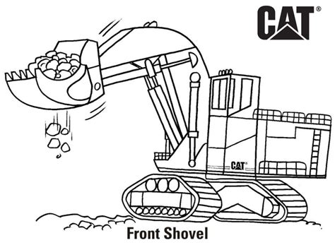 Excavator with mono boom 65. Coloring Pages | Cat | Caterpillar