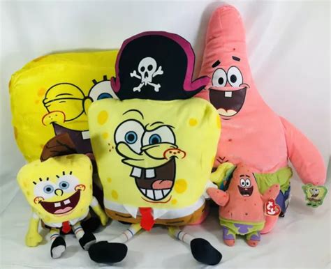 Spongebob Squarepants And Patrick Star Animation Plush Toys Doll Lot Of 5