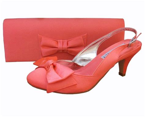 Coral Satin Ladies Evening Shoes Sole Divas