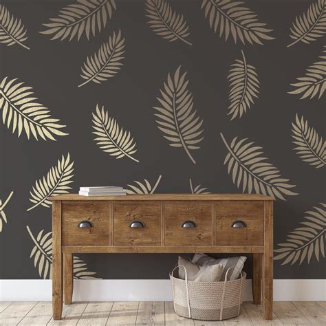 Palm Leaves Pattern Wall Stencil Create A Stunning Wall Stencil
