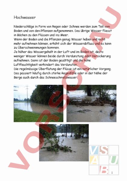 Arbeitsblatt Hochwasser Geographie Anderes Thema