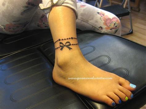Ribbon Rosary Anklet Tattoo Gwan Soon Lee Tattoos Pinterest