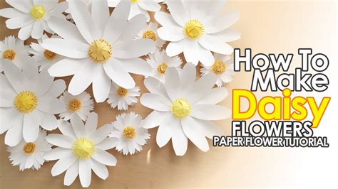 Paper Daisy Flowers Diy Paper Flowers Tutorial Daisies With Template