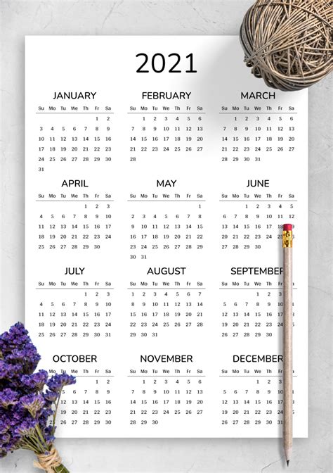 The pages are easy to use and create a professional look for any business or organisation. 2021 Printable calendar
