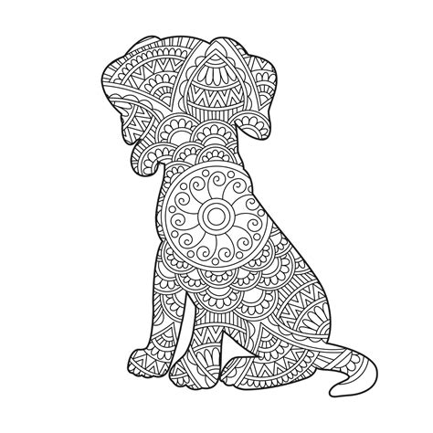 Mandala Dog Coloring Page Sheet 12 Download Print Now