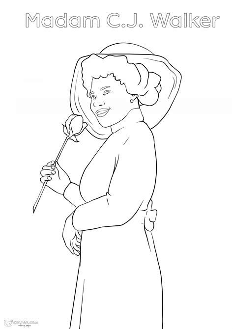 Madam Cj Walker Coloring Page Celebrate The Legacy Of A Trailblazing