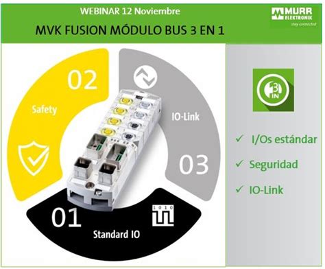 Murrelektronik retoma su serie de webinars y lo hace con el centrado en mvk fusion, un revolucionario bus de campo que. #Webinar MURRELEKTRONIK: 'MVK Fusion' - AER Automation