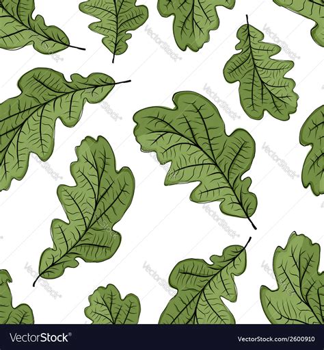 Oak Leaf Seamless Pattern For Your Design Vector Image