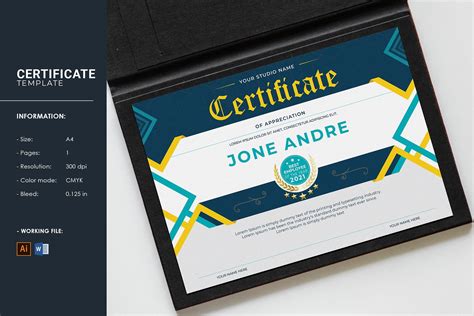 Certificate Template Printable Certificate Of Appreciation Etsy In