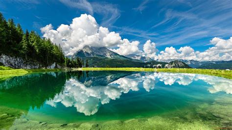Beautiful Hd Wallpaper Clouds Sky Mountains Lake