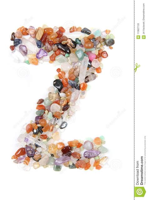 Color Natural Gems Alphabet Letter Stock Image Image Of Energy Color