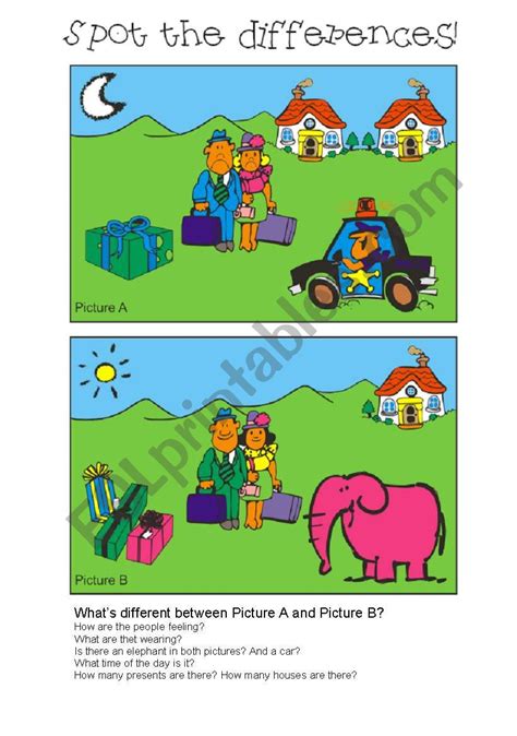 Spot The Differences 8 Esl Worksheet By Cyn