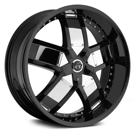Vct Lombardi Wheels Black With Chrome Inserts Rims