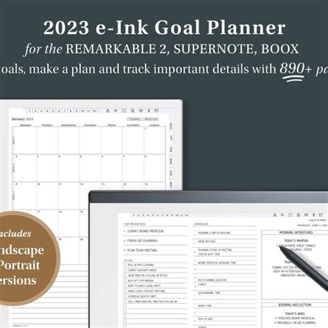 Remarkable 2 Template 2023 2024 Planner Hyperlinked Journal Etsy New