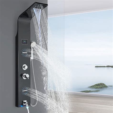 Buy Fcoteeu Led Rainfall Waterfall Shower Panel Tower System Wall Mount