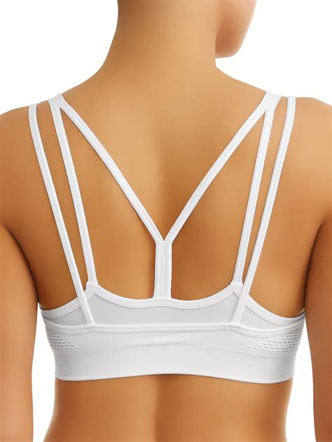 Athletic Works Womens Seamless Layered Zip Front Sports Bra