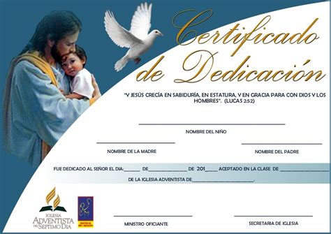 Certificado De DedicaciÓn De NiÑos Presentacion De Niños Niños