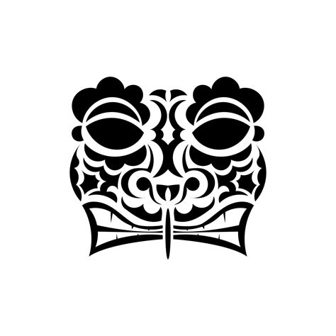 Maori Mask Tattoo Polynesian Style Face Hawaiian Tribal Patterns