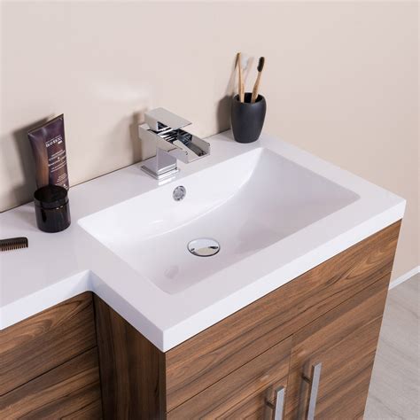 Bathroom red round tempered glass basin set vessel vanity sink bowl + faucet. Bathroom Vanity Unit Designer Furniture Suite Back to Wall ...