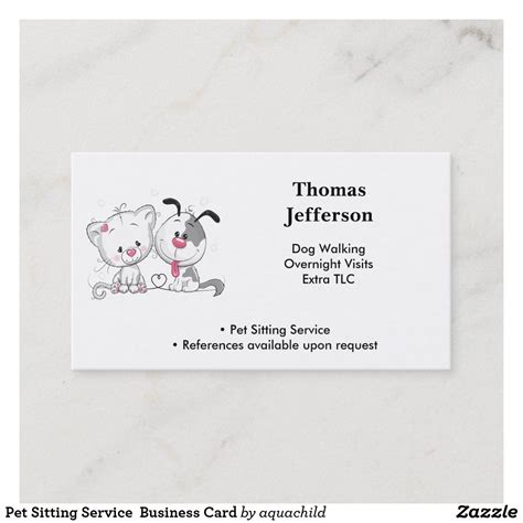 Pet Sitting Service Business Card | Zazzle.com | Pet sitting services, Pet sitting business ...