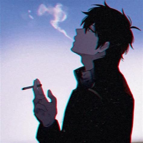 Aesthetic Anime Guy Smoking Japanese Vaporwave Smoking Sad Anime Boy