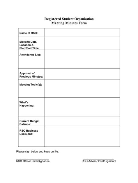 Minutes Of The Meeting Template Fill Out And Sign Online Dochub