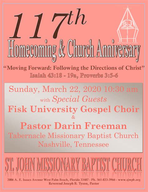 117th Homecoming And Church Anniversary Special Guests Fisk University