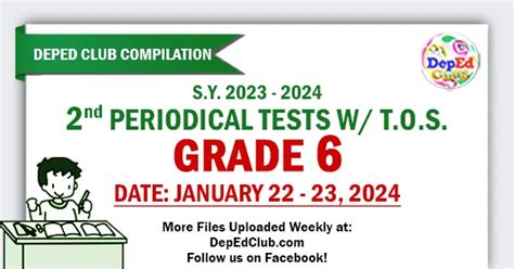 Grade 6 Periodical Tests 2nd Quarter Archives The DepEd Teachers Club
