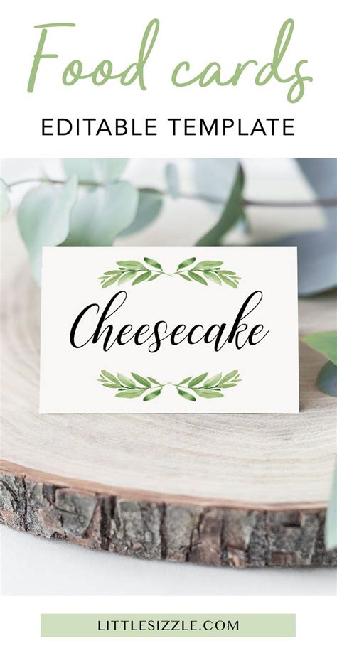 Free Printable Food Place Cards