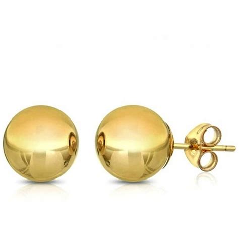 Aandm A And M 14k Solid Gold Classic Ball Stud Earrings 4 8mm
