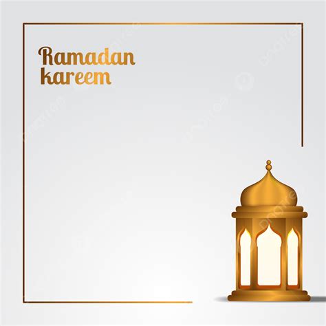Ramadan Kareem And Mubarak Illustration Elegant White Space With Golden