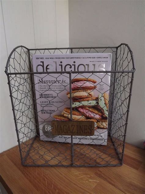 Details About Vintage Style Metal Wire Magazine Rack