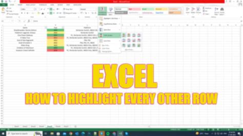 Excel How To Highlight Every Other Row