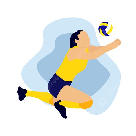 Female Volleyball Player Clipart Transparent Png Hd Flat Girl