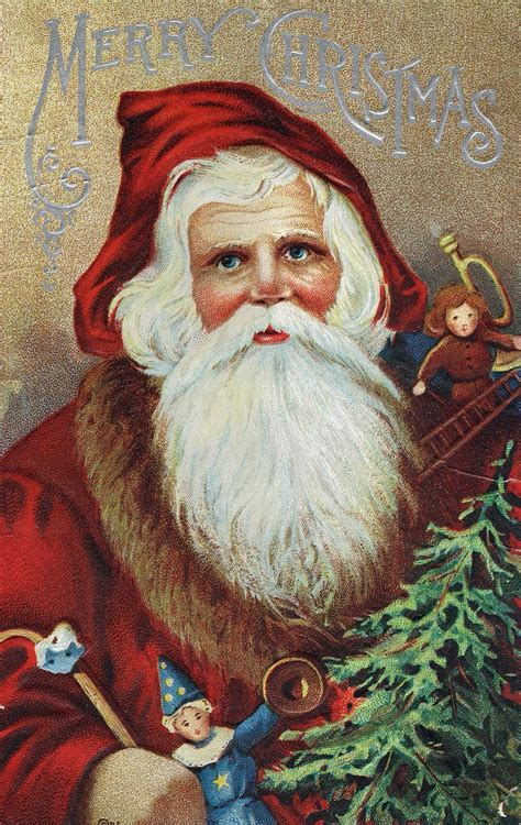 Old World Santa Christmas Postcard Vintage Christmas Cards Vintage