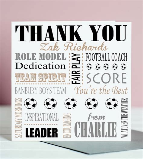 Thank You Football Coach Card By Lisa Marie Designs